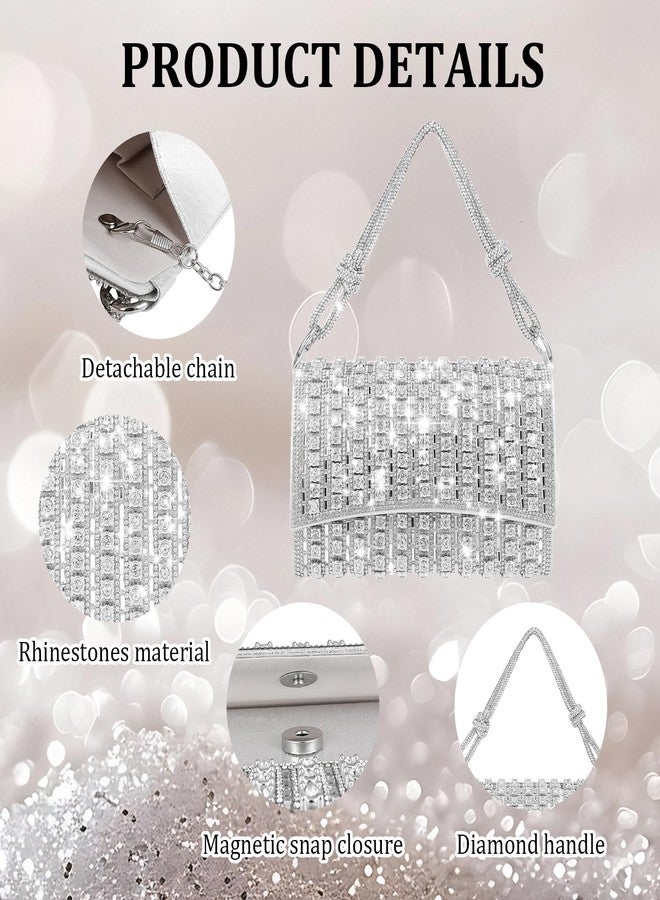 Simcat Evening Bag Rhinestone Clutch Purses for Women, Shoulder Crossbody Bag with Chain for Wedding Party Cocktail Prom - Image 4